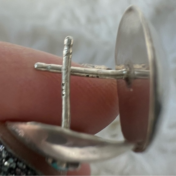 *SOLD* Vintage Turquoise Silver 925 Native Handmade Earrings Native Navajo - Picture 5 of 9